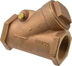 NIBCO - 1-1/2" Bronze Check Valve - Y-Pattern, FNPT x FNPT, 300 WOG - Exact Tool & Supply
