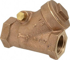 NIBCO - 1/2" Bronze Check Valve - Y-Pattern, FNPT x FNPT, 300 WOG - Exact Tool & Supply