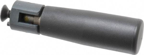 Elesa - M6x1.0 Stem, Revolving (Folding) Handwheel & Machine Handle - Technopolymer Cylindrical Handle, Steel Stem, 2.56" Handle Length, 3-1/2" OAL - Exact Tool & Supply