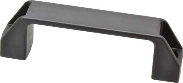 Elesa - 4.61" Center to Center, 1.02" Wide Handle, Black Matte Finish Plastic Pull Handle - 5.28" Long, 1.61" High - Exact Tool & Supply
