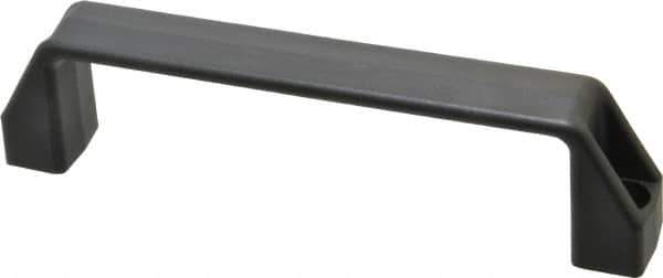 Elesa - 7.05" Center to Center, 1.1" Wide Handle, Black Matte Finish Plastic Pull Handle - 7.76" Long, 1.97" High - Exact Tool & Supply