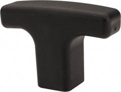Elesa - 1/4-20 Hole Thread, 1.57" Head Length, Technopolymer, Female Insert T Handle - 0.47" Hole Depth, 1/2" Hub Diam, 0.78" Hub Height, Black - Exact Tool & Supply