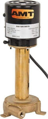 American Machine & Tool - 1.5 Amp, 115 Volt, 1/25 hp, 1 Phase, 1,725 RPM, Immersion Machine Tool & Recirculating Pump - 8 GPM, 3/4" Inlet, 5 psi, 12.4" Overall Height, NPT Thread, Brass Impeller, TEFC Motor - Exact Tool & Supply