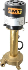 American Machine & Tool - 0.75 Amp, 230 Volt, 1/25 hp, 1 Phase, 1,725 RPM, Immersion Machine Tool & Recirculating Pump - 8 GPM, 3/4" Inlet, 5 psi, 12.4" Overall Height, NPT Thread, Brass Impeller, TEFC Motor - Exact Tool & Supply