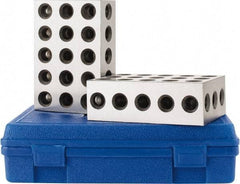 Fowler - 0.0003 Squareness Per Inch, Hardened Steel, 2-4-6 Block with 31 Hole Setup Block - 0.001 Inch Overall Tolerance, 5/8 - 11 Inch Tapped Hole Size, 56-60 RC Hardness, Sold As Matched Pair - Exact Tool & Supply