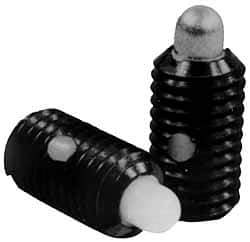 Gibraltar - M12 x 1.75, 20.5mm Thread Length, 6.5mm Plunger Projection, Steel Threaded Spring Plunger - 6.3mm Max Plunger Diam, 0.77 Kg Init End Force, 3.86 Kg Final End Force - Exact Tool & Supply