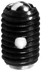 Jergens - M12x1.75, 7.14mm Ball Diam, 19mm Body Length, 2mm Max Ball Reach, Threaded Ball Plunger - Steel Body, Stainless Steel Ball, 2.7 kg Initial End Force, 13.5 kg Final End Force, Locking Element - Exact Tool & Supply
