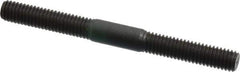 Jergens - M6x1.0 65mm OAL Equal Double Threaded Stud - Alloy Steel, Black Oxide Finish, 24mm Equal Thread Length, Metric - Exact Tool & Supply