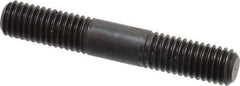 Jergens - M8x1.25 50mm OAL Equal Double Threaded Stud - Alloy Steel, Black Oxide Finish, 17mm Equal Thread Length, Metric - Exact Tool & Supply