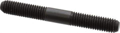 Jergens - M8x1.25 65mm OAL Equal Double Threaded Stud - Alloy Steel, Black Oxide Finish, 24mm Equal Thread Length, Metric - Exact Tool & Supply