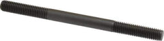 Jergens - M8x1.25 110mm OAL Equal Double Threaded Stud - Alloy Steel, Black Oxide Finish, 31mm Equal Thread Length, Metric - Exact Tool & Supply