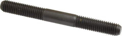 Jergens - M10x1.50 95mm OAL Equal Double Threaded Stud - Alloy Steel, Black Oxide Finish, 35mm Equal Thread Length, Metric - Exact Tool & Supply
