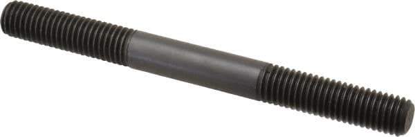Jergens - M10x1.50 110mm OAL Equal Double Threaded Stud - Alloy Steel, Black Oxide Finish, 35mm Equal Thread Length, Metric - Exact Tool & Supply