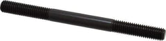 Jergens - M10x1.50 125mm OAL Equal Double Threaded Stud - Alloy Steel, Black Oxide Finish, 35mm Equal Thread Length, Metric - Exact Tool & Supply