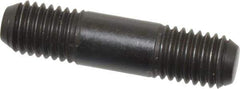 Jergens - M12x1.75 50mm OAL Equal Double Threaded Stud - Alloy Steel, Black Oxide Finish, 15mm Equal Thread Length, Metric - Exact Tool & Supply