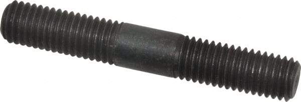 Jergens - M12x1.75 80mm OAL Equal Double Threaded Stud - Alloy Steel, Black Oxide Finish, 30mm Equal Thread Length, Metric - Exact Tool & Supply