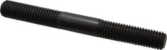 Jergens - M12x1.75 110mm OAL Equal Double Threaded Stud - Alloy Steel, Black Oxide Finish, 39mm Equal Thread Length, Metric - Exact Tool & Supply