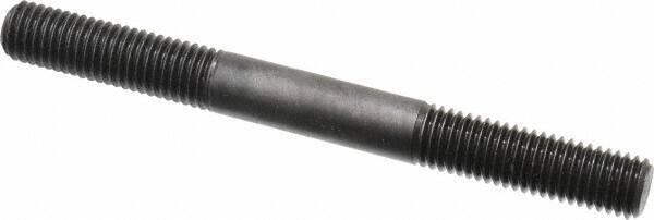 Jergens - M12x1.75 125mm OAL Equal Double Threaded Stud - Alloy Steel, Black Oxide Finish, 39mm Equal Thread Length, Metric - Exact Tool & Supply