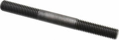 Jergens - M12x1.75 125mm OAL Equal Double Threaded Stud - Alloy Steel, Black Oxide Finish, 39mm Equal Thread Length, Metric - Exact Tool & Supply