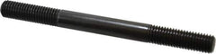 Jergens - M12x1.75 140mm OAL Equal Double Threaded Stud - Alloy Steel, Black Oxide Finish, 39mm Equal Thread Length, Metric - Exact Tool & Supply