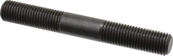 Jergens - M16x2.0 125mm OAL Equal Double Threaded Stud - Alloy Steel, Black Oxide Finish, 47mm Equal Thread Length, Metric - Exact Tool & Supply