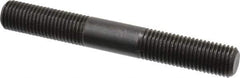 Jergens - M16x2.0 125mm OAL Equal Double Threaded Stud - Alloy Steel, Black Oxide Finish, 47mm Equal Thread Length, Metric - Exact Tool & Supply