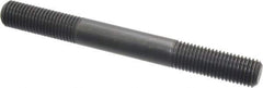 Jergens - M16x2.0 150mm OAL Equal Double Threaded Stud - Alloy Steel, Black Oxide Finish, 47mm Equal Thread Length, Metric - Exact Tool & Supply