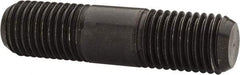 Jergens - M20x2.5 80mm OAL Equal Double Threaded Stud - Alloy Steel, Black Oxide Finish, 29mm Equal Thread Length, Metric - Exact Tool & Supply
