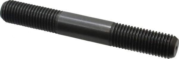 Jergens - M20x2.5 150mm OAL Equal Double Threaded Stud - Alloy Steel, Black Oxide Finish, 55mm Equal Thread Length, Metric - Exact Tool & Supply