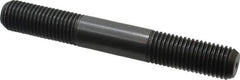 Jergens - M20x2.5 150mm OAL Equal Double Threaded Stud - Alloy Steel, Black Oxide Finish, 55mm Equal Thread Length, Metric - Exact Tool & Supply