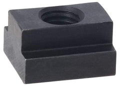 Jergens - M10x1.50 Tapped Through T Slot Nut - 16mm Slot Width, 25 x 9mm Base Width x Height, 29 x 16mm OAL x Height - Exact Tool & Supply
