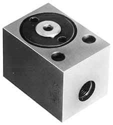 Jergens - 1.77" Effective Piston Area, 1/2" Operation Stroke Length, 1.1 Cu In Operating Volume, Single-Acting Block Clamp Cylinder - 5,000 psi, 8,850 Lb Max Output Force - Exact Tool & Supply