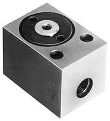 Jergens - 1.77" Effective Piston Area, 1/2" Operation Stroke Length, 1.1 Cu In Operating Volume, Single-Acting Block Clamp Cylinder - 5,000 psi, 8,850 Lb Max Output Force - Exact Tool & Supply
