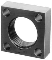 Jergens - 1-5/16 - 16 Thread, 17/64" Mounting Hole, Low Carbon Steel Clamp Mounting Block - 1-5/8" Thick x 1-5/8" Long x 1/2" Wide - Exact Tool & Supply