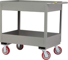 Little Giant - 3,600 Lb Capacity, 18" Wide x 35-1/2" Long x 36-1/2" High Deep Shelf Cart - 2 Shelf, Steel, 2 Rigid/2 Swivel Casters - Exact Tool & Supply