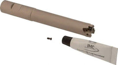 Iscar - 3/4" Cut Diam, 0.03" Max Depth, 3/4" Shank Diam, Weldon Shank Indexable High-Feed End Mill - Screw Holding Method, H600 WXCU 04 Insert, FF EWX-04 Toolholder, Through Coolant - Exact Tool & Supply