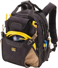 CLC - 44 Pocket Black & Khaki Polyester Backpack Tool Bag - 13" Wide x 7-1/2" Deep x 16" High - Exact Tool & Supply