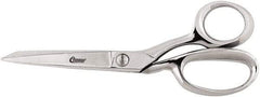 Clauss - 5" LOC, 8" OAL Bent Trimmers - Steel Offset Handle, For Paper, Fabric - Exact Tool & Supply
