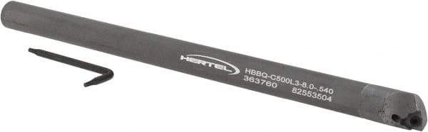 Hertel - 0.54" Min Bore Diam, 8" OAL, 1/2" Shank Diam, HBBQ Indexable Boring Bar - 5" Max Bore Depth, WPGT Insert, Screw Holding Method - Exact Tool & Supply
