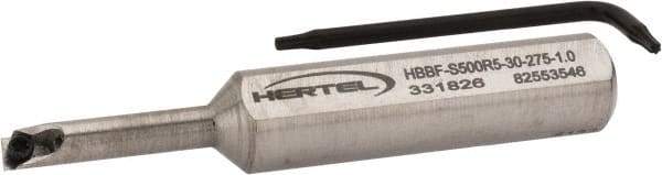 Hertel - 0.275" Min Bore Diam, 3" OAL, 1/2" Shank Diam, HBBF Indexable Boring Bar - 1" Max Bore Depth, TD.. Insert, Screw Holding Method - Exact Tool & Supply