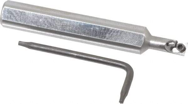 Hertel - 0.208" Min Bore Diam, 2-1/2" OAL, 3/8" Shank Diam, HBBC Indexable Boring Bar - 1/2" Max Bore Depth, CD.. Insert, Screw Holding Method - Exact Tool & Supply