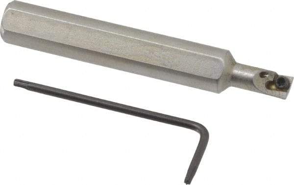 Hertel - 0.23" Min Bore Diam, 2-1/2" OAL, 3/8" Shank Diam, HBBC Indexable Boring Bar - 1/2" Max Bore Depth, CD.. Insert, Screw Holding Method - Exact Tool & Supply