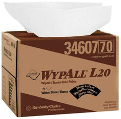 WypAll - L20 Dry General Purpose Wipes - Brag Box/Double Top Box, 16-3/4" x 12-1/2" Sheet Size, White - Exact Tool & Supply