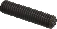 Fairlane - Serrated Tooth, 1/2-13, 1/4" Internal Hex, 2" Thread Length, Black Oxide Finish, Fully Threaded, Adjustable Positioning Gripper - 3/8" Pad Diam, Fine Tooth Grade - Exact Tool & Supply