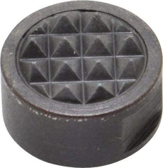 Fairlane - 1/4-28 Thread, 5/8" Diam, 3/8" High, Threaded, Fine Tooth Grade Diamond Serration Tooth Pattern, Carbide Tipped, Round Positioning Gripper - 3/16" Flat Width, Uncoated - Exact Tool & Supply
