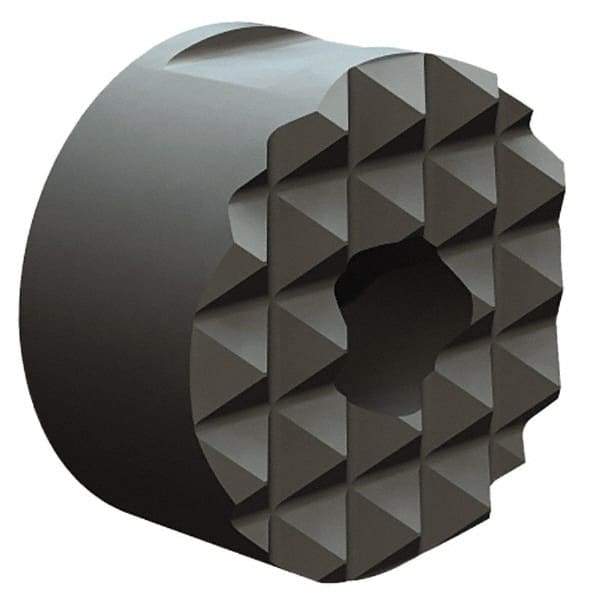Fairlane - 1/4-28 Thread, 3/4" Diam, 3/8" High, Threaded, Extra Fine Tooth Grade Diamond Serration Tooth Pattern, High Speed Steel, Round Positioning Gripper - 3/16" Flat Width, Black Oxide Coated - Exact Tool & Supply