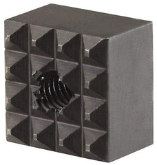 Fairlane - 1/2" Square, 10-32 Thread, 3/8" High, Fine Tooth Grade, Diamond Serration, High Speed Steel, Square Positioning Gripper - 0.03 x 45A° Chamfer, Black Oxide Finish - Exact Tool & Supply