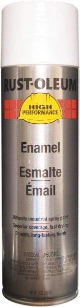 Rust-Oleum - White, Semi Gloss, Rust Proof Enamel Spray Paint - 14 Sq Ft per Can, 15 oz Container, Use on Metal - Exact Tool & Supply
