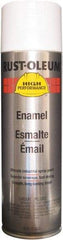 Rust-Oleum - White, Semi Gloss, Rust Proof Enamel Spray Paint - 14 Sq Ft per Can, 15 oz Container, Use on Metal - Exact Tool & Supply