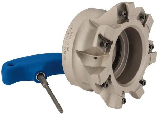 Iscar - 7 Inserts, 4" Cut Diam, 1-1/2" Arbor Diam, 0.118" Max Depth of Cut, Indexable Square-Shoulder Face Mill - 0/90° Lead Angle, 2" High, HTP LNHT 1606 Insert Compatibility, Through Coolant, Series TangPlunge - Exact Tool & Supply